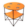 Mesa camping plegable con portavaso