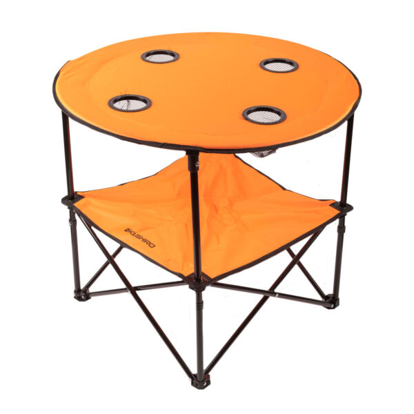 Mesa camping plegable con portavaso
