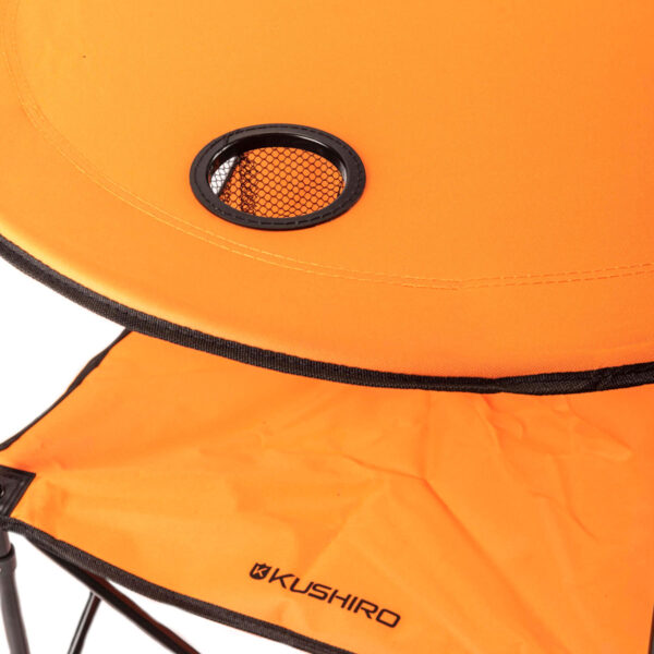 Mesa camping plegable con portavaso