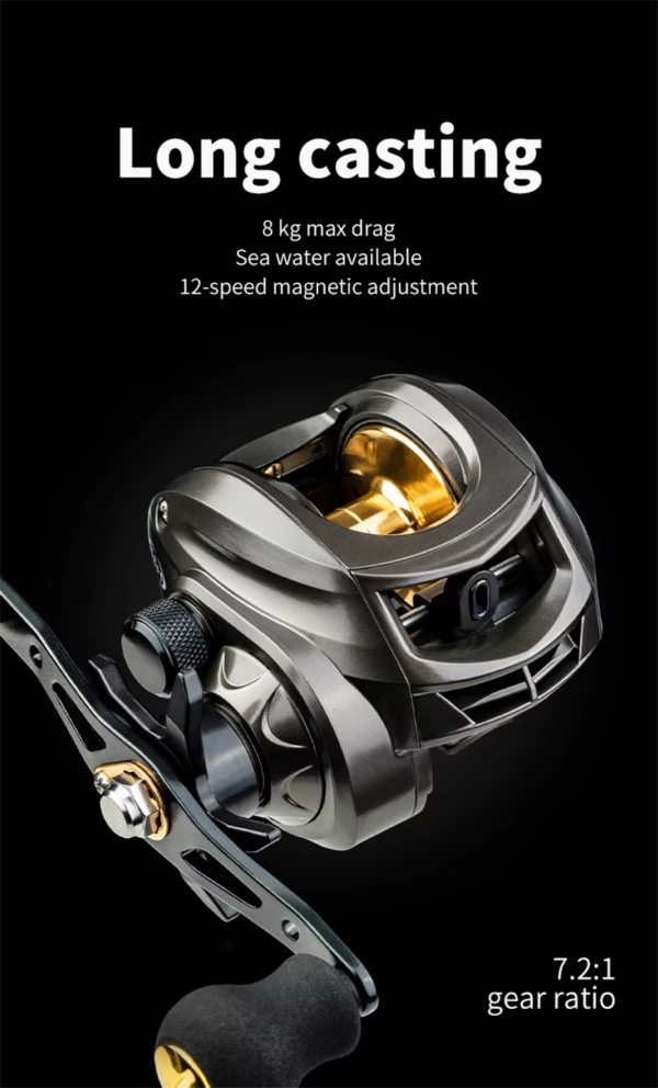 AK-200 10 Reel Mavix Diseño compacto freno magnetico / Derecho - Izquierdo