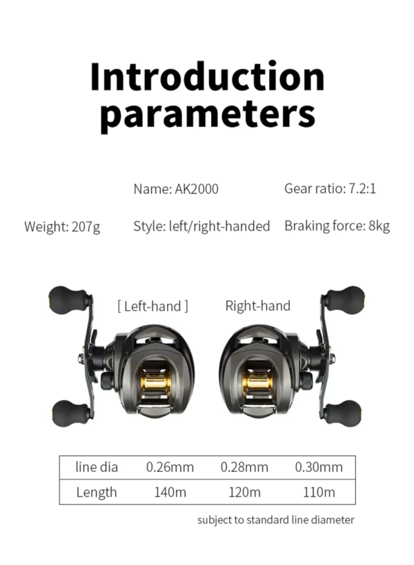 AK-200 4 Reel Mavix Diseño compacto freno magnetico / Derecho - Izquierdo