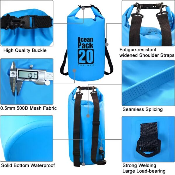 Bolsa impermeable pvc con 2 correas 20l  (BEX-20)