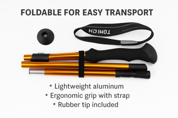 Baston trekking heng tong aluminio plegable 130cm (BTX-2-1)