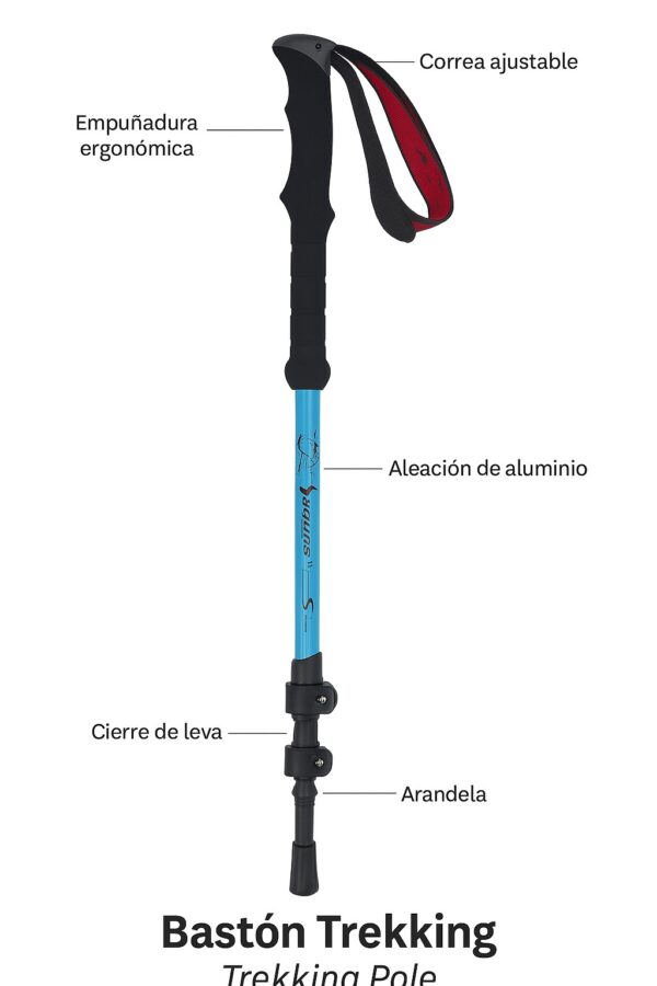 Baston trekking aluminio walk stick 135cm (BTX-2-2)