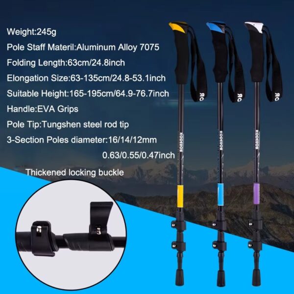 BTX-5-1 6 Bastón de trekking aluminio ajuste rapido 135cm (BTX-5-1)