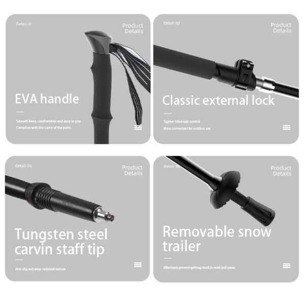 Baston de trekking soulide desmontable aluminio 135cm (BTX-5-2)