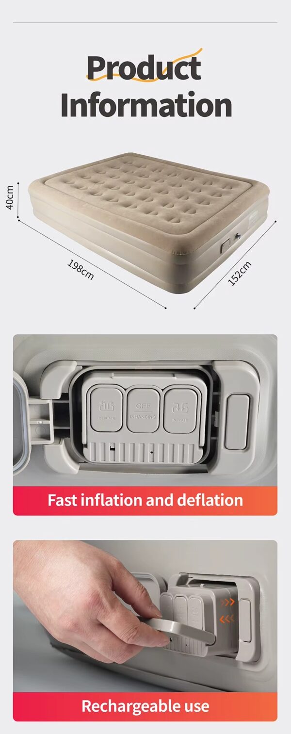 Colchón inflable de camping individual con bomba integrada (COL-10-2)