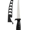 Balde de cuchillo filetador de 28cm cm, mango negro con vaina x 36 unidades (FFD510)