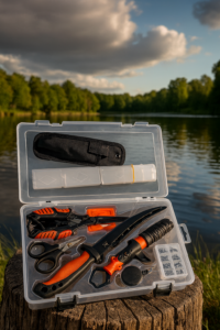 Foto ambientada 1 Caja de señuelos con divisiones y accesorios de pesca (FK-901B )