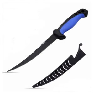 Cuchillo fileteador acero inoxidable 25cm con funda (HEP-14-02)