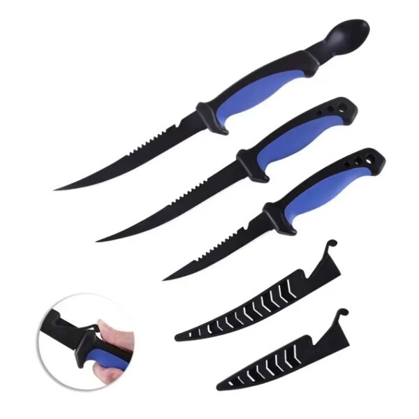 Cuchillo fileteador acero inoxidable 25cm con funda (HEP-14-02)