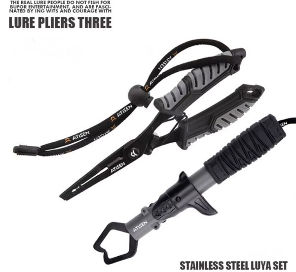 Juego de boga grip con gatillo 22cm y pinza de acero inoxidabel de 18cm (HDP-19-01)