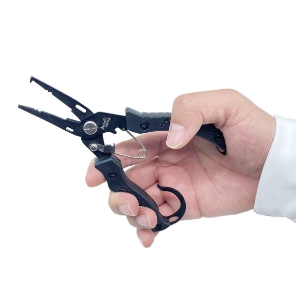 Pinza abre anillas señuelo anzuelos pesca c/ funda 16cm (HPE-13-01)