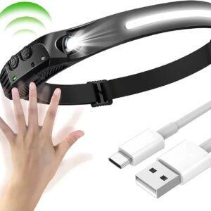 Linterna recargable vincha usd de 1 tira color amarillo con sensor (LDC-1-2)
