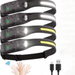 LDC-1-2 4 Linterna recargable vincha usd de 1 tira color amarillo con sensor (LDC-1-2)
