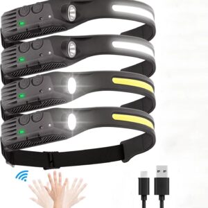 Linterna recargable vincha usd de 1 tira color amarillo con sensor (LDC-1-2)