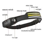 Linterna recargable vincha usd de 3 tiras color amarillo con sensor (LDC-1-3)