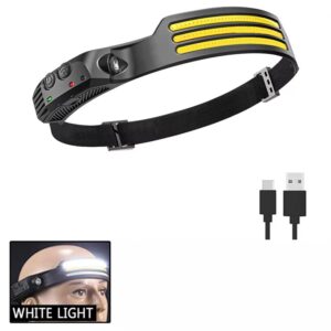 Linterna recargable vincha usd de 3 tiras color amarillo con sensor (LDC-1-3)
