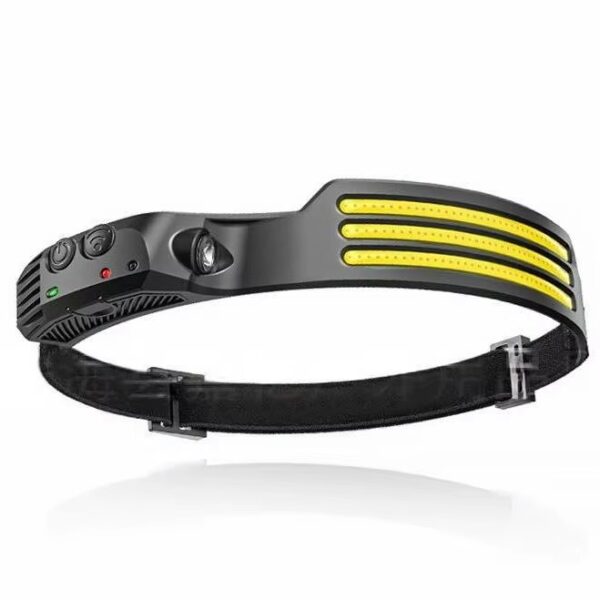 Linterna recargable vincha usd de 3 tiras color amarillo con sensor (LDC-1-3)