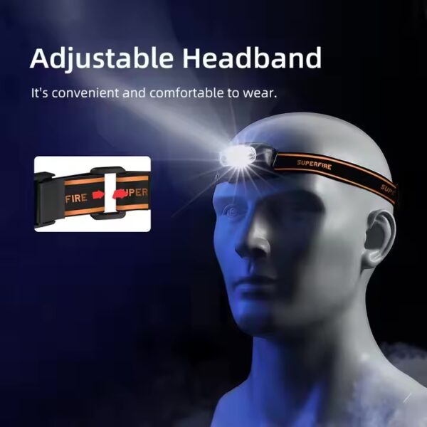 Linterna de cabeza con usb y sensor (LDC-1-5)