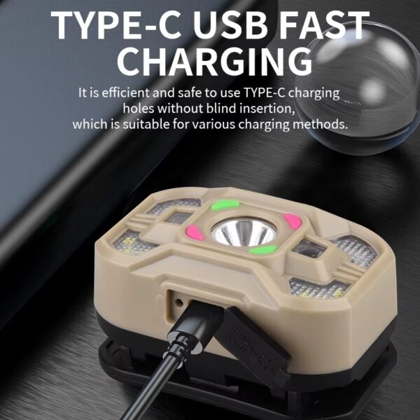 LDC 1-6 5 Linterna de cabeza led xpe + cob 90lumenes con usb (LDC-1-6)