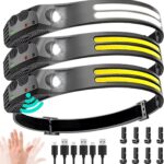 Linterna recargable vincha usd de 2 tiras color amarillo con sensor (LDC-2-2)