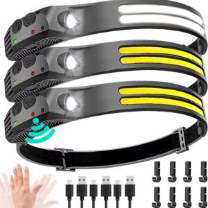 Linterna recargable vincha usd de 2 tiras color amarillo con sensor (LDC-2-2)