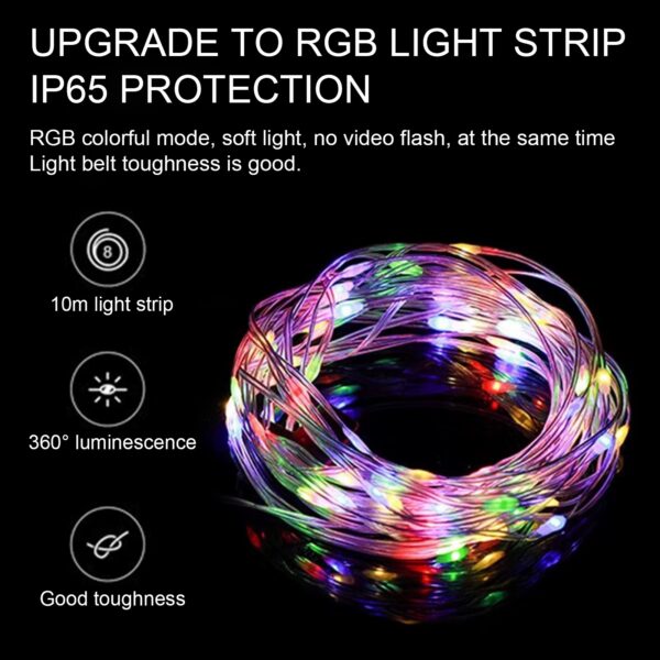 Farol de camping con girnalda de luces, solar y usb-c (LIN-1-13)