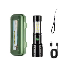 Linterna de mano antorcha de aluminio zoom recargable. usb mini reflector linterna led 14cm (LIN-1-3)