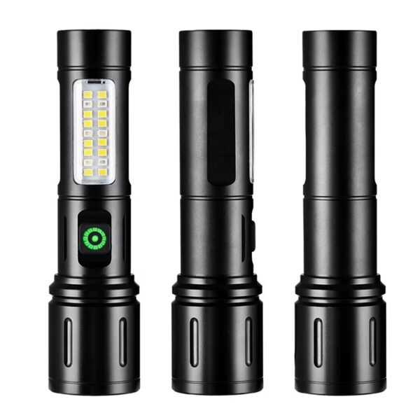 LIN 1-3 12 Linterna de mano antorcha de aluminio zoom recargable. usb mini reflector linterna led 14cm (LIN-1-3)