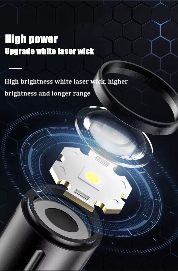 LIN 1-3 13 Linterna de mano antorcha de aluminio zoom recargable. usb mini reflector linterna led 14cm (LIN-1-3)