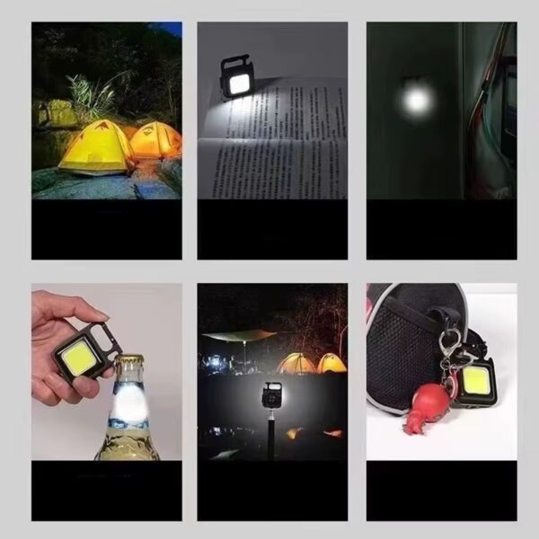 Llavero aluminio con luz recargable multifuncional mini cob led (LIN-2-4)