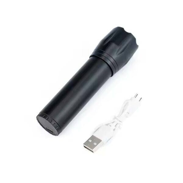 LIN1-4 2 Linterna de mano antorcha de aluminio zoom recargable. usb mini reflector led 11,5cm (LIN-1-4)