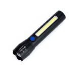 Linterna de mano antorcha de aluminio zoom recargable. usb mini reflector linterna led 14cm (LIN-1-5)