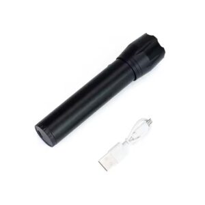 Linterna de mano antorcha de aluminio zoom recargable. usb mini reflector linterna led 14cm (LIN-1-5)