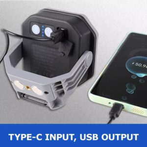 LIN1-7 6 Linterna de emergencia con iman de 1,200 lumenes, power bank, usb-c (LIN-1-7)
