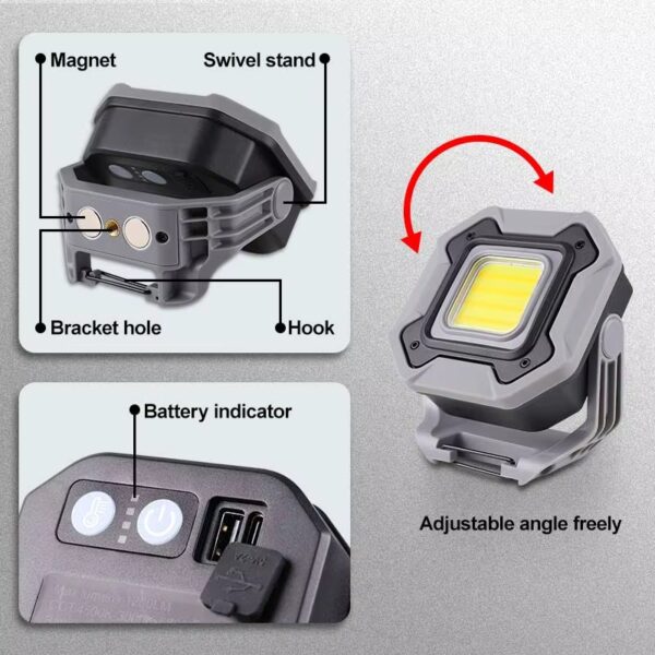 Linterna de emergencia con iman de 1,200 lumenes, power bank, usb-c (LIN-1-7)