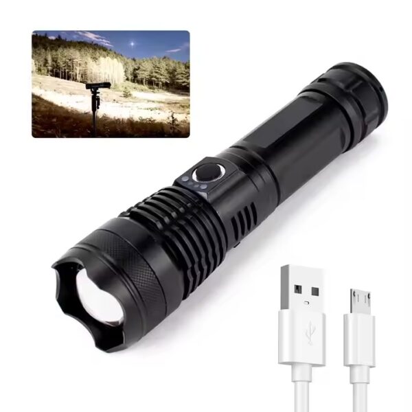 Linterna tactica led aluminio xhp50, recargable, batería 18650 battery (LIN-1-9)