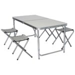 Juego de mesa 120x60x70 cm，4 silla，aluminio (TABLE-40)