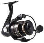 Reel black Rain carrete metalico, manija de fuerza.