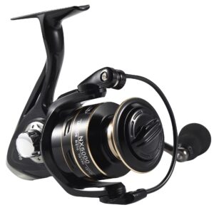 Reel black Rain carrete metalico, manija de fuerza.