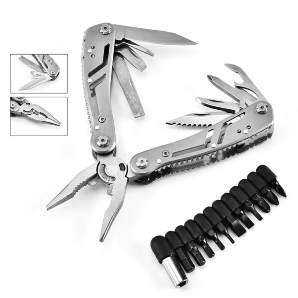 Cortapluma acero multifuncion 15 usos con estuche (PIN-3-6)