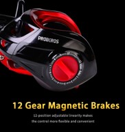 Reel DW128 Baitcasting ultra ligero con estructura resistente