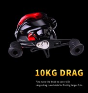 Reel DW128 Baitcasting ultra ligero con estructura resistente