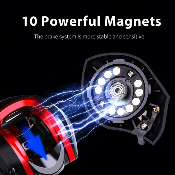 Reel DW128 Baitcasting ultra ligero con estructura resistente