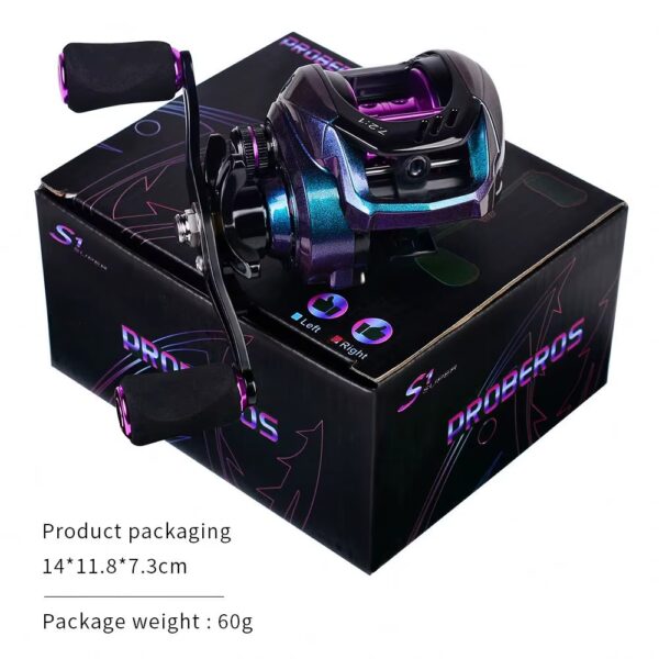 Reel Shark-x Baitcasting diseño compacto freno magentico. / Derecho - Izquierdo