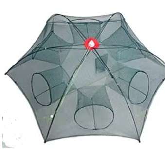 Trampa para mojarras plegable 6 bocas color verde (TRA-11-02)