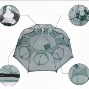 Trampa para mojarras plegable 6 bocas color verde (TRA-11-02)