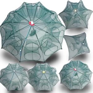 Trampa para mojarras plegable 8 bocas color verde (TRA-11-03)