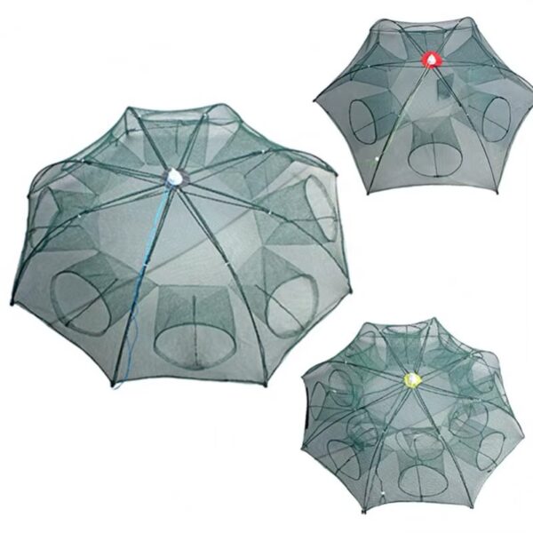 Trampa para mojarras plegable 8 bocas color verde (TRA-11-03)